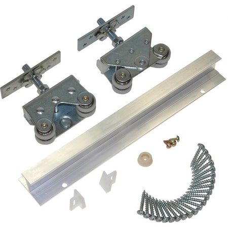 Johnson Hardware Deluxe Pocket Door Hardware Set, 72 in L Track, Top Mounting 200721DR