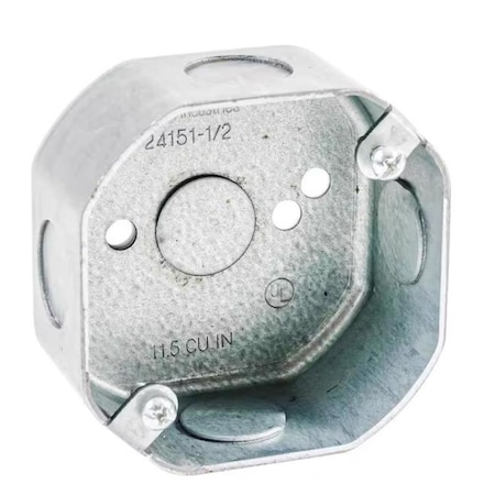Southwire Old Work 11.8 cu in Octagon Galvanized Steel Box Mount Silver 24151-1/2-UPC