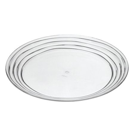 Homeroots Clear Four Piece Round Swirl Acrylic Service For Four Dinner Plate Set 520897