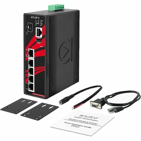 Antaira 6-Port Industrial Gigabit PoE+ Light Layer 3 Managed Ethernet Switch LMP-0601G-SFP-T-V2