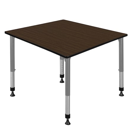 Regency Square Kee Height Adjustable Classroom Activity Table, 48 in W, 48 in L, Neo Walnut TB4848NWAPGY