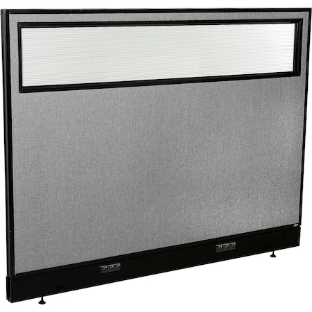 Global Industrial Interion Electric Office Partition Panel with Partial Window, 60-1/4"W x 46"H, Gray 694756WEGY
