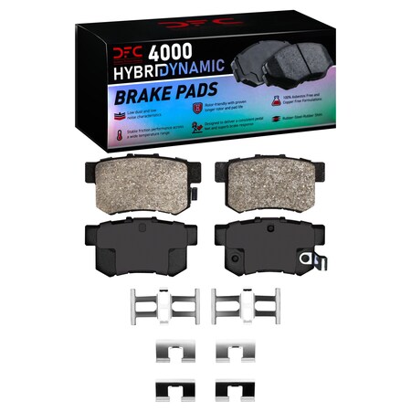 Dynamic Friction Co DFC HybriDynamic Brake Pads Hrdwr Kit 4000-0537-01