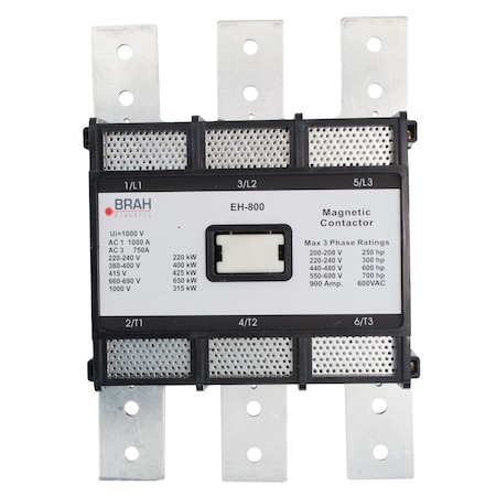 Brah Electric , Replacement 750A 600V 3P with 480VAC Coil for EH Series Contactor EH-800-30-22AS BEH-800-30-22AS