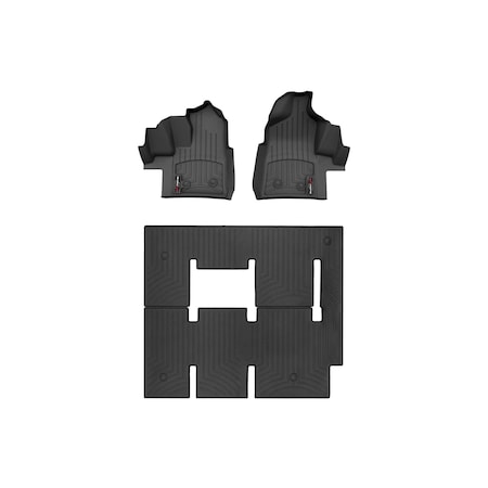 Weathertech Black, Front and Rear Floorliners for Vinyl Floors 4417401V-445995V
