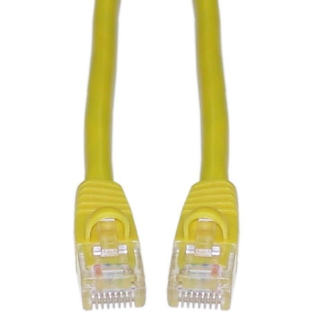 Cable Wholesale Cat5e Yellow Copper Ethernet Patch Cable, Snagless/Molded Boot, POE Compliant, 75 foot 10X6-08175