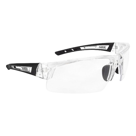 Dewalt Crosscut, Safety Glasses, Clear Lens, Clear Frame, Half-Frame DPG100T-1D