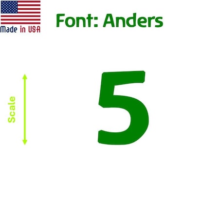 Aacc Self-Adhesive Vinyl Number: 5, Size: 4 in. Color: Green Font: Anders, 24PK AACC-Anders-N5-Green-I4x24