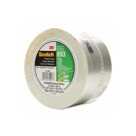 Scotch 893 Industrial Grade Filament Tape, 55 m L, Clear 405-051131-06938