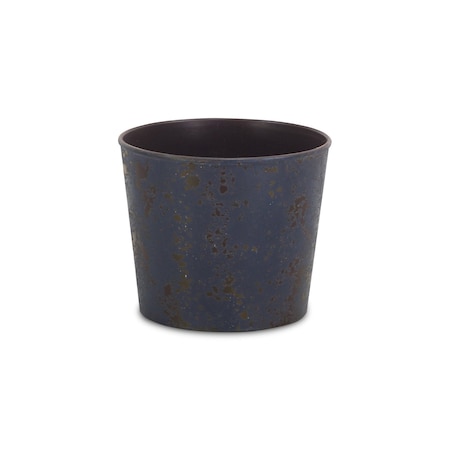 Homeroots 6in Blue Recycled Plastic Indoor Outdoor Round Pot Planter 488235