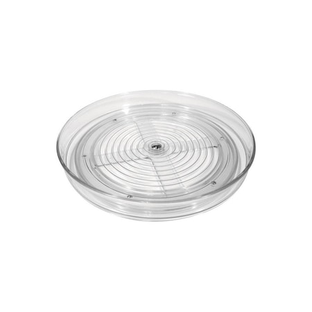 Idesign Linus Recycled Plastic Lazy Susan Spinner/Organizer, 9 In. Clear 58630