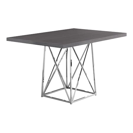 Homeroots 48" Taupe And Silver Metal Dining Table 332591