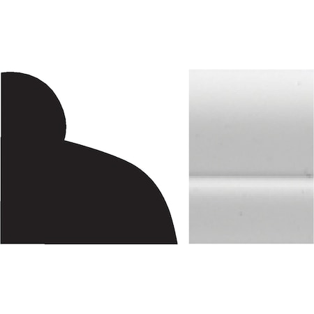 Royal 5/16'' W.x1/2'' H.x96'' L. Wht PVC Quarter Round Molding 5073356