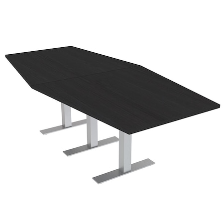 Skutchi Designs 8ft Hexagon Conference Table With Power | Harmony Series | 8 Person Meeting Room Table HAR-HEX.IR-48X96-T-U999ST19-NA