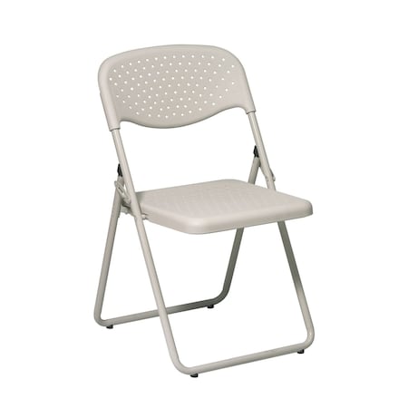 Office Star Products FC Series Folding Chair with Plastic Seat and Back, Beige FC8000NBG-11