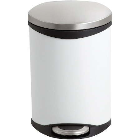 Safco 3 gal. Rigid Plastic Oval Wastebasket, White 9901WH