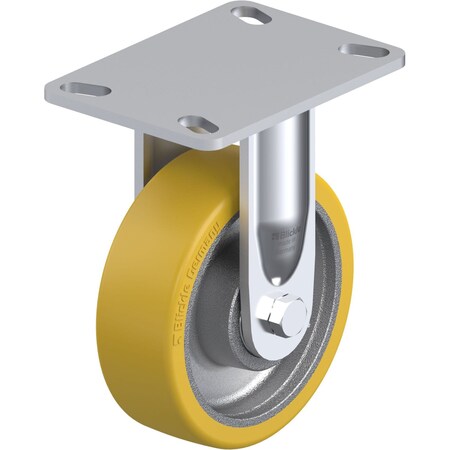 Blickle Rigid Plate Caster, PU, 6", 1650 lb. BHS-GTH 150K-16