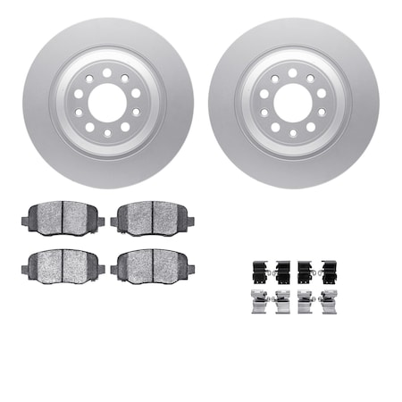 Dynamic Friction Co DFC GEOSPEC Coated Rotors with 5000 Brake Pads - Ceramic and Hardware 4512-42059