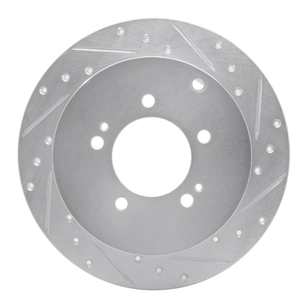 Dynamic Friction Co DFC Brake Rotor - Drilled and Slotted - Silver 631-72062R