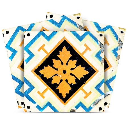 Homeroots 6" x 6" Gold Snowflake Peel and Stick Removable Tiles 400486