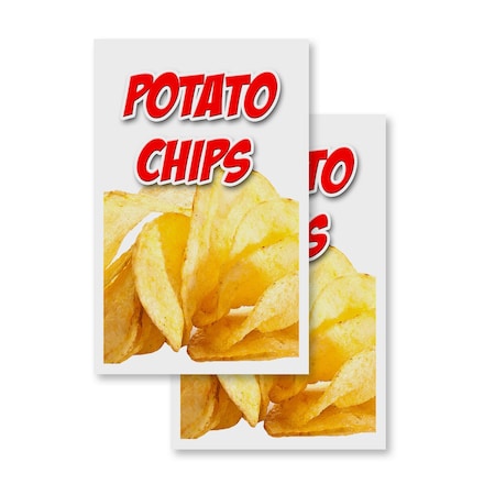 Signmission Potato Chips, Vinyl Decals Only 24 Inch x 36 Inch, Vinyl Decal, 2PK DSB-2436-2PACK-Potato Chips