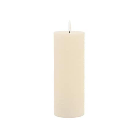 Homeroots Set of Two Ivory Flameless Pillar Candles, 2PK 633841