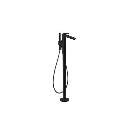 Axor Citterio C Freestanding Tub Filler Trim with 1.75gpm Handshower- Cubic Cut in Matte Black 49441671