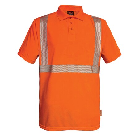 Reflective Apparel ANSI Type R Class 2 Short Sleeve Polo Shirt with 3M Scotchlite Comfort Trim 302CT-OR-MD
