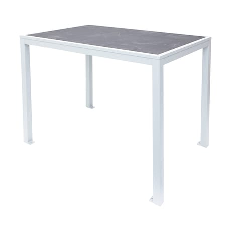 Bfm Seating Surf Inlay 4-Leg Bolt-Down Bar Ht. Table 36x72 - Pietro Top - White Frame PH4L3672PRWHT