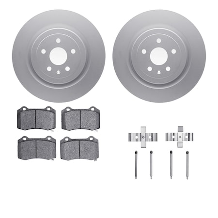 Dynamic Friction Co DFC GEOSPEC Coated Rotors with 5000 Brake Pads - Ceramic and Hardware 4512-47087