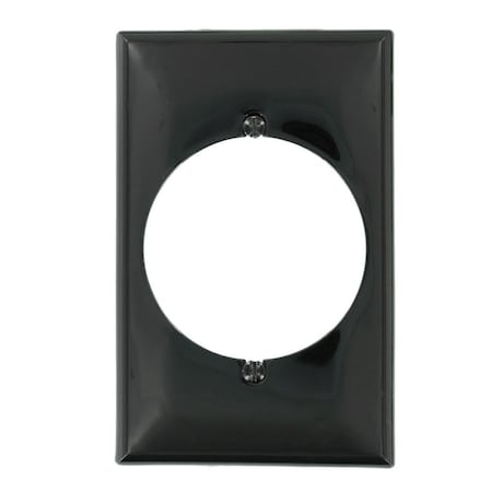 Leviton Receptacle Wallplate, Midway Size, Gang 1, Black 80532-E
