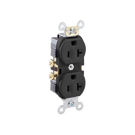 Leviton Commercial Grade Duplex Receptacle, 20 Amp, 125 Volt CR20-E