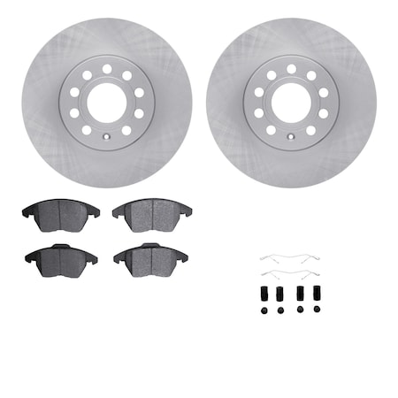 Dynamic Friction Co DFC Rotors with EURO 5000 Ceramic Brake Pads includes Hardware 6612-74129