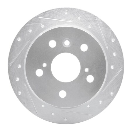 Dynamic Friction Co DFC Brake Rotor - Drilled and Slotted - Silver 631-76076R