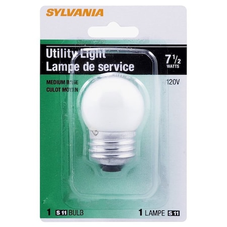 Sylvania Night Light, 120 V, 7.5 W, Incandescent Lamp, 30 Lumens Lumens, 2850 K Color Temp 19433