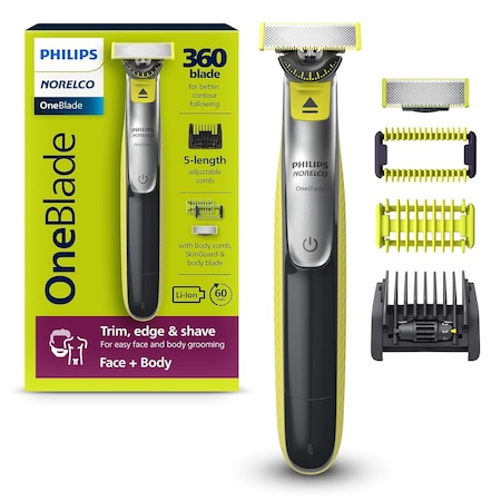 Signify Norelco OneBlade 360 Hybrid Blade for Face + Body, 360 Blade Technology, 1x Body Kit QP2834/70