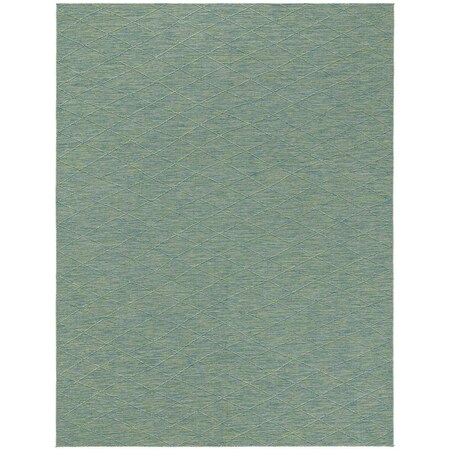 Homeroots 8' X 10' Blue And Green Geometric Indoor Outdoor Area Rug 551534