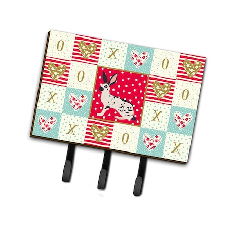 Carolines Treasures 6 x 2 x 9 in. English Spot Rabbit Love Leash or Key Holder CK5388TH68