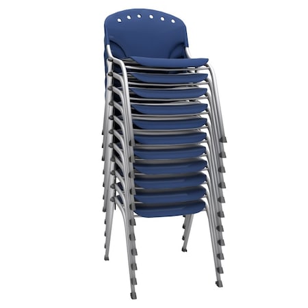 Regency Rico Classroom Training Stack Chair Armless, Navy Blue, 11PK 305-NV-11PK