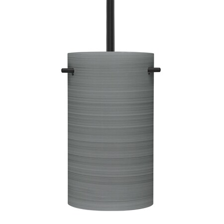 Besa Lighting Besa Tamburo 5 Stem Pendant, Titan, Black Finish, 1x 100W MAX E26 Base 1TT-4005TN-BK