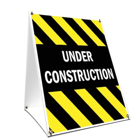 Signmission Under Construction, 24 Inch x 18 Inch A-frame Yard Sign, Plastic Sign SBC-1824-Under Construction