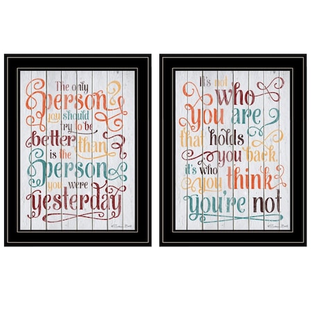 Homeroots Set Of Two The Only Person 2 Black Framed Print Wall Art, 2PK 406141