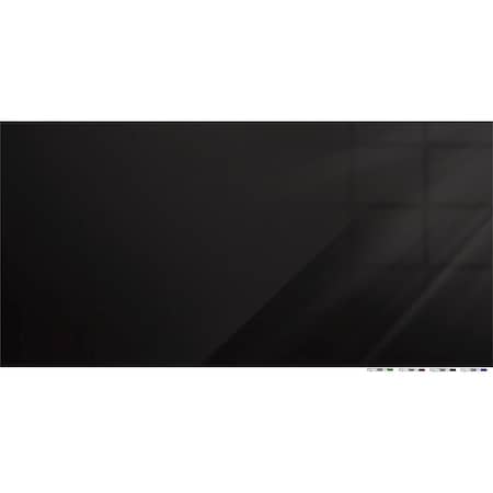 Ghent Magnetic Glassboard, 4Hx8 ft.W, 1/4", Black, Glass, 48", 96", Black ARIASM48BK