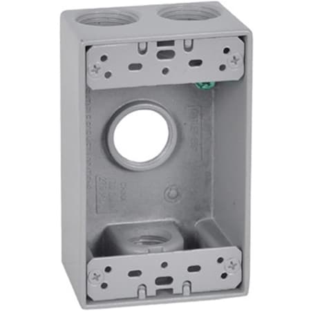Evolve FSB75-4 1 Gang Rectangular Outlet Box With Four 0.75 in. Holes, Gray EV564639