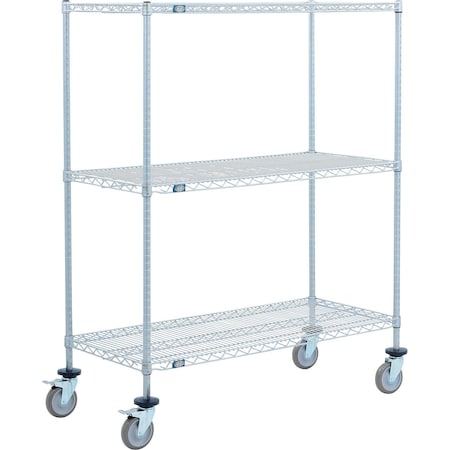 Global Industrial Nexel 3 Shelf Truck, Nexelate, 36"W x 24"D x 80"H, Polyurethane Swivel Casters, 2 Brakes B3156294