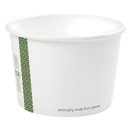 Vegware Soup Container, 16 oz, White; Green, PK500 SC-16G