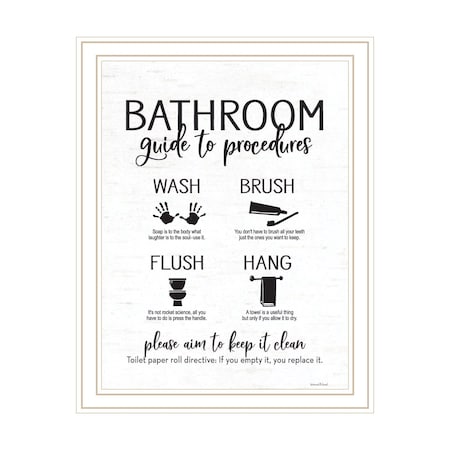 Homeroots Bathroom Guide White Framed Print Bathroom Wall Art 530103