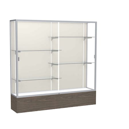 Ghent Floor Display Case 72x72x16, Plaque, Satin 2076PB-SN-WV