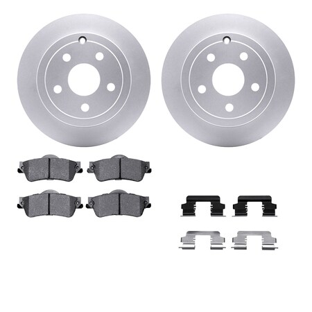 Dynamic Friction Co DFC GEOSPEC Coated Rotors with 5000 Brake Pads - Ceramic and Hardware 4512-52031