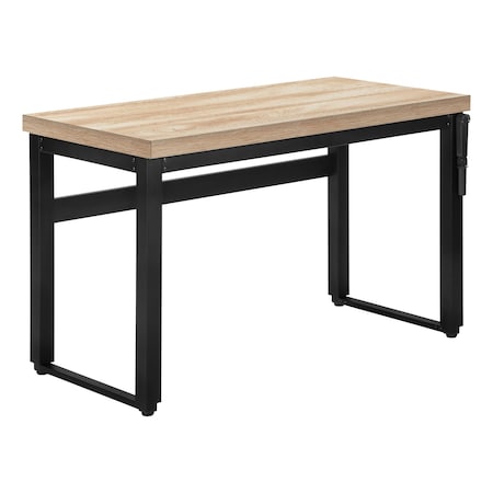 Homeroots Adjustable Natural and Black Wood and Metal Sled Computer Desk 490017